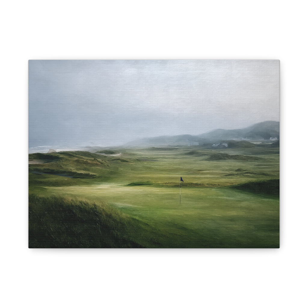Golf Course Landscape Canvas Print — Serene Green Links Matte Stretched Wall Art