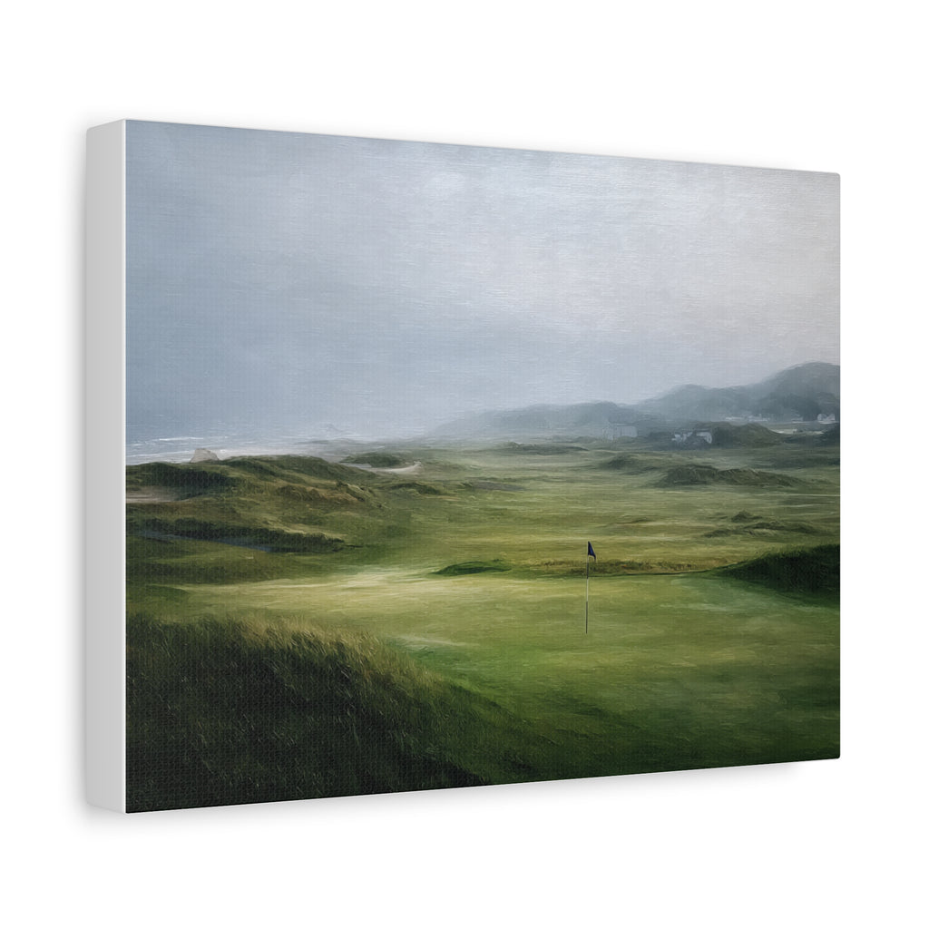 Golf Course Landscape Canvas Print — Serene Green Links Matte Stretched Wall Art
